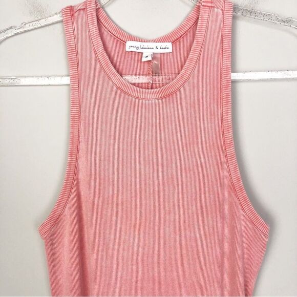 YOUNG FABULOUS & BROKE | NEW Robbie Ribbed Pink Midi Tank Dress Women’s Size S - Picture 3 of 9